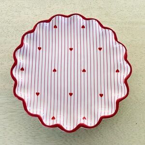 A New Day Pink Striped Scallop Heart Tray